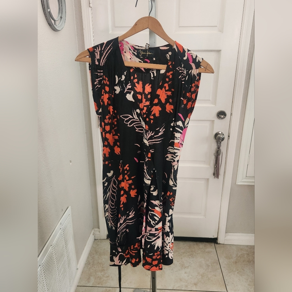 Yumi Kim Soho Mixer Dress multicolor print 100% silk women's size XSMALL XS